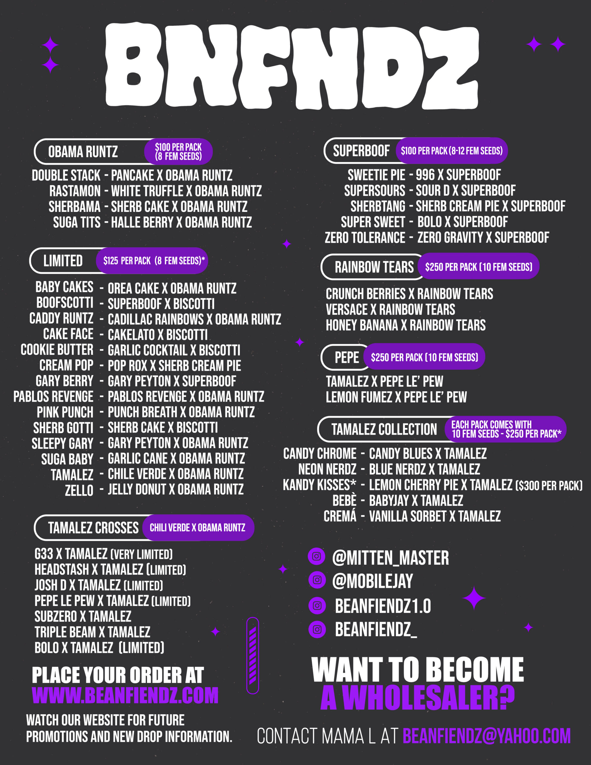 bndfndz Menu 2026